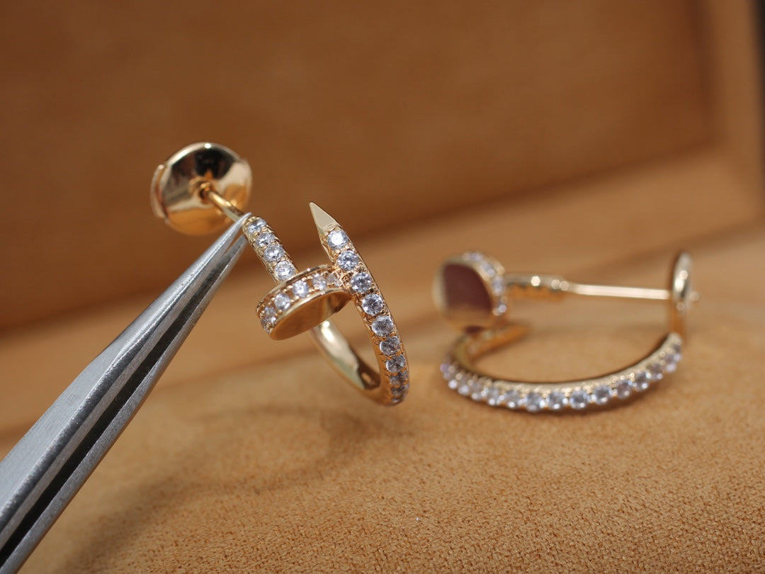 [⭐Glow]JUSTE EARRINGS 12.75MM PINK GOLD DIAMOND