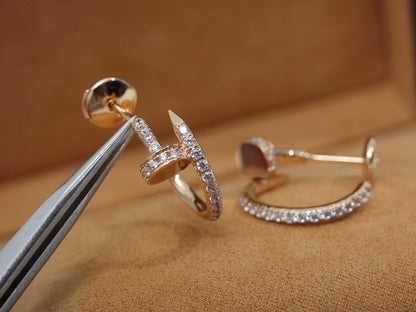 [⭐Glow]JUSTE EARRINGS 12.75MM PINK GOLD DIAMOND