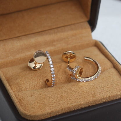[⭐Glow]JUSTE EARRINGS 12.75MM PINK GOLD DIAMOND