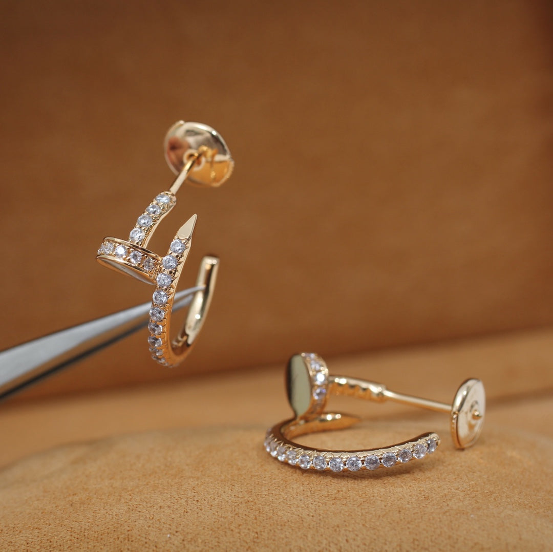 [⭐Glow]JUSTE EARRINGS 12.75MM PINK GOLD DIAMOND