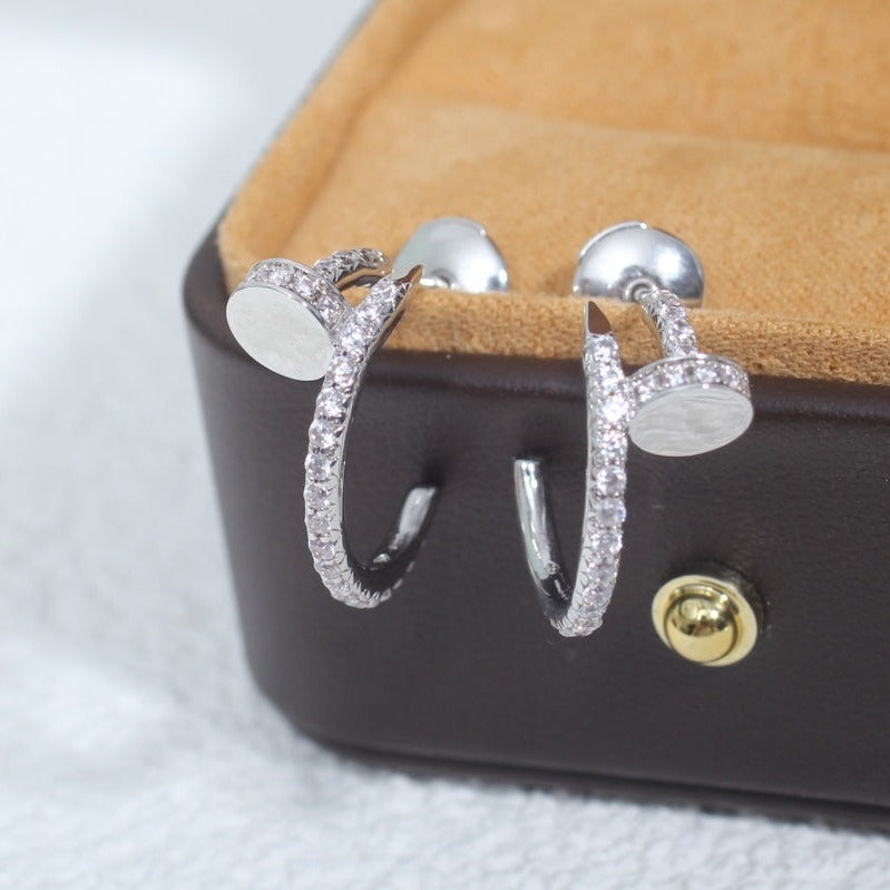 [⭐Glow]JUSTE EARRINGS 12.75MM SILVER DIAMOND