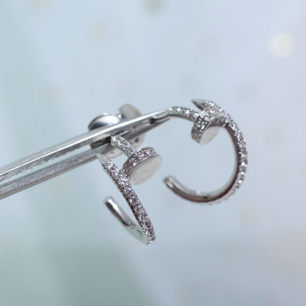 [⭐Glow]JUSTE EARRINGS 12.75MM SILVER DIAMOND