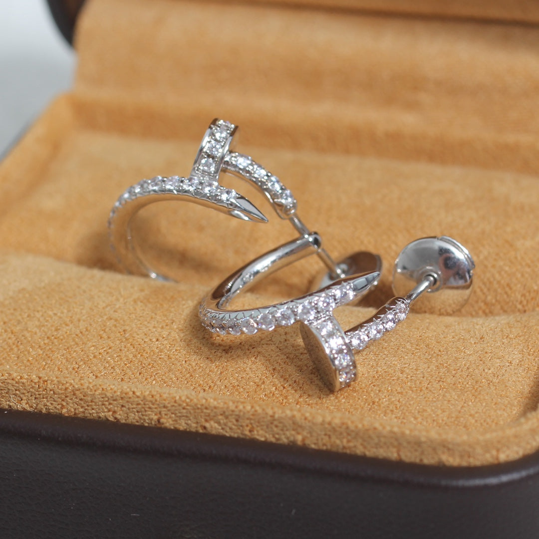 [⭐Glow]JUSTE EARRINGS 12.75MM SILVER DIAMOND