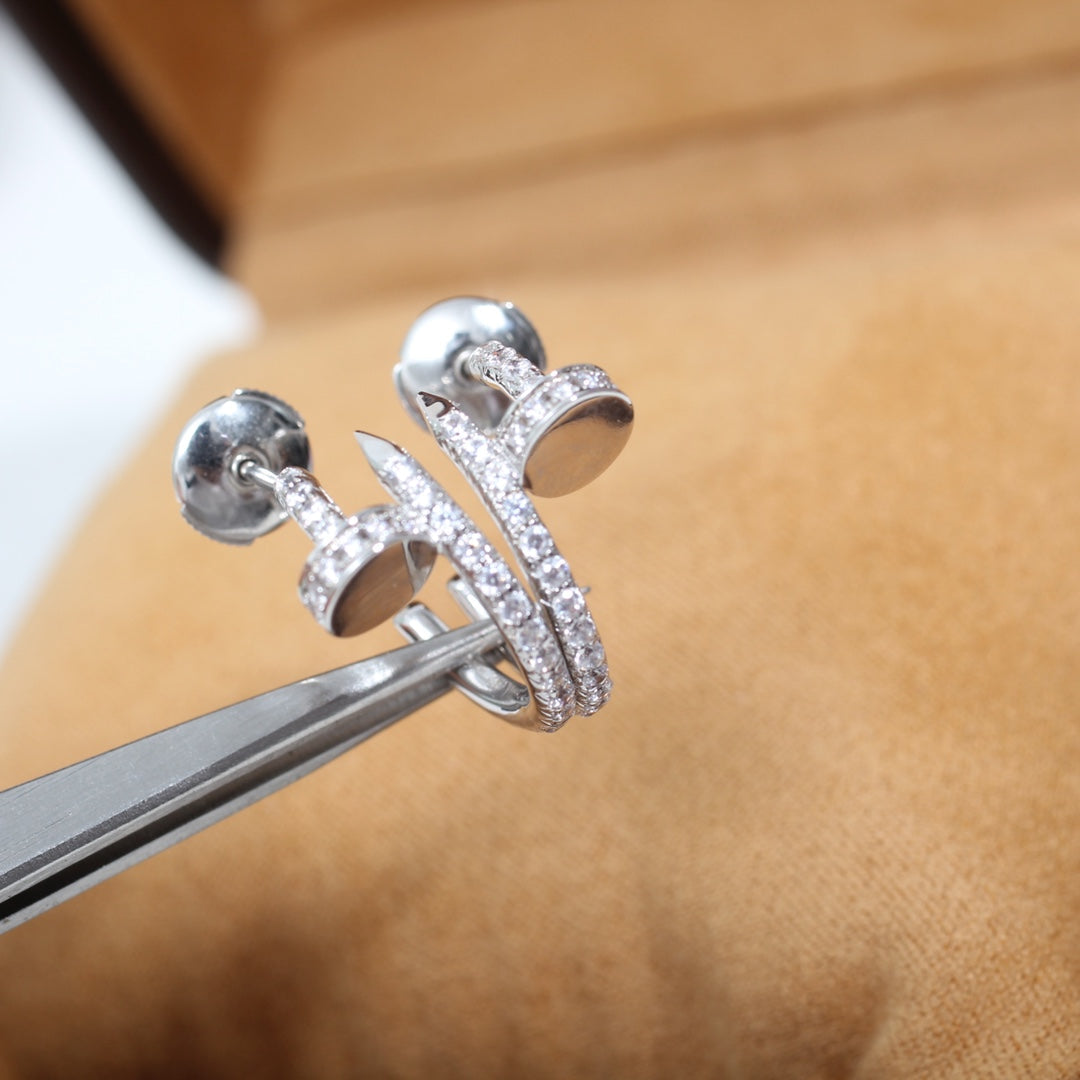 [⭐Glow]JUSTE EARRINGS 12.75MM SILVER DIAMOND