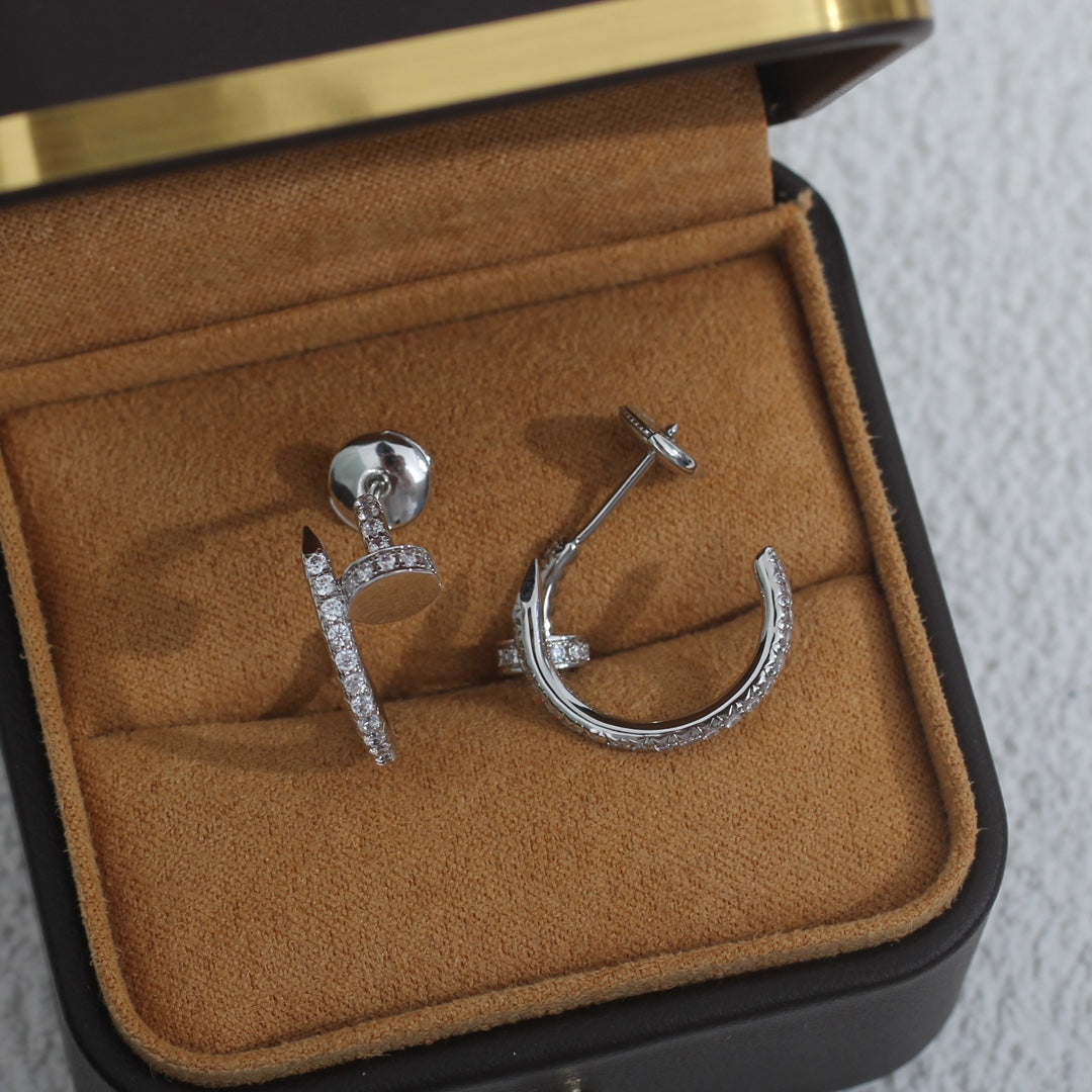[⭐Glow]JUSTE EARRINGS 12.75MM SILVER DIAMOND