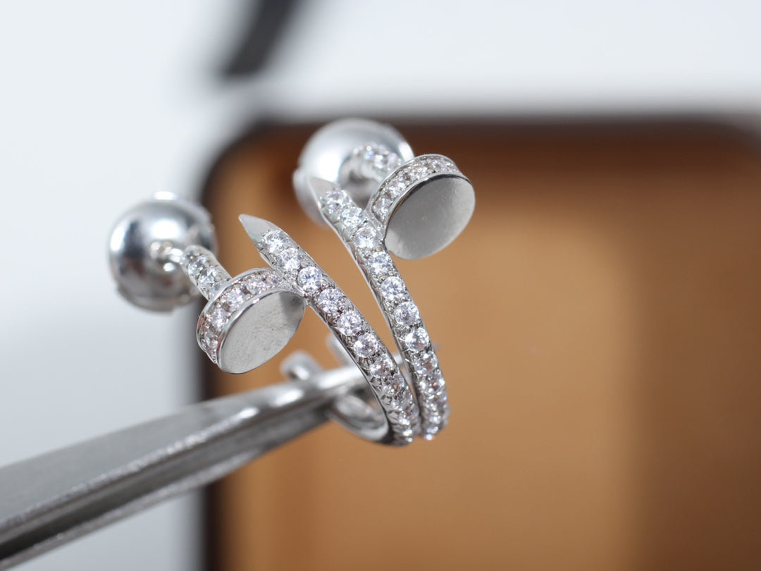 [⭐Glow]JUSTE EARRINGS 12.75MM SILVER DIAMOND
