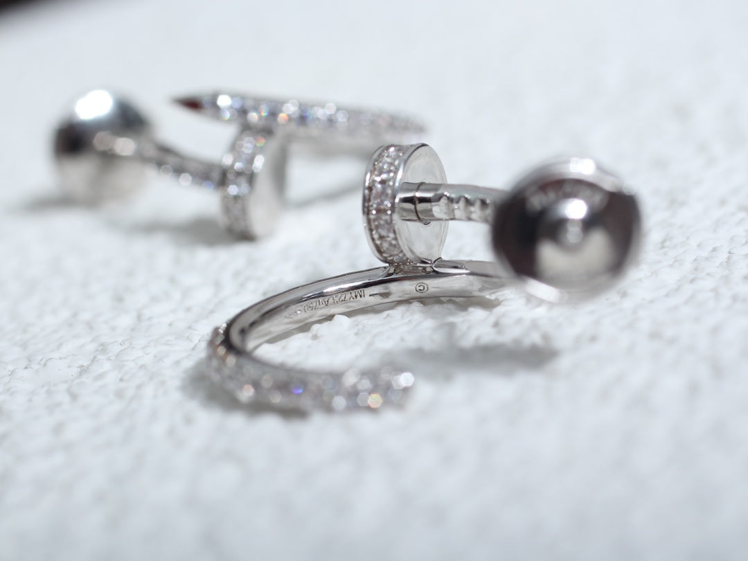 [⭐Glow]JUSTE EARRINGS 12.75MM SILVER DIAMOND