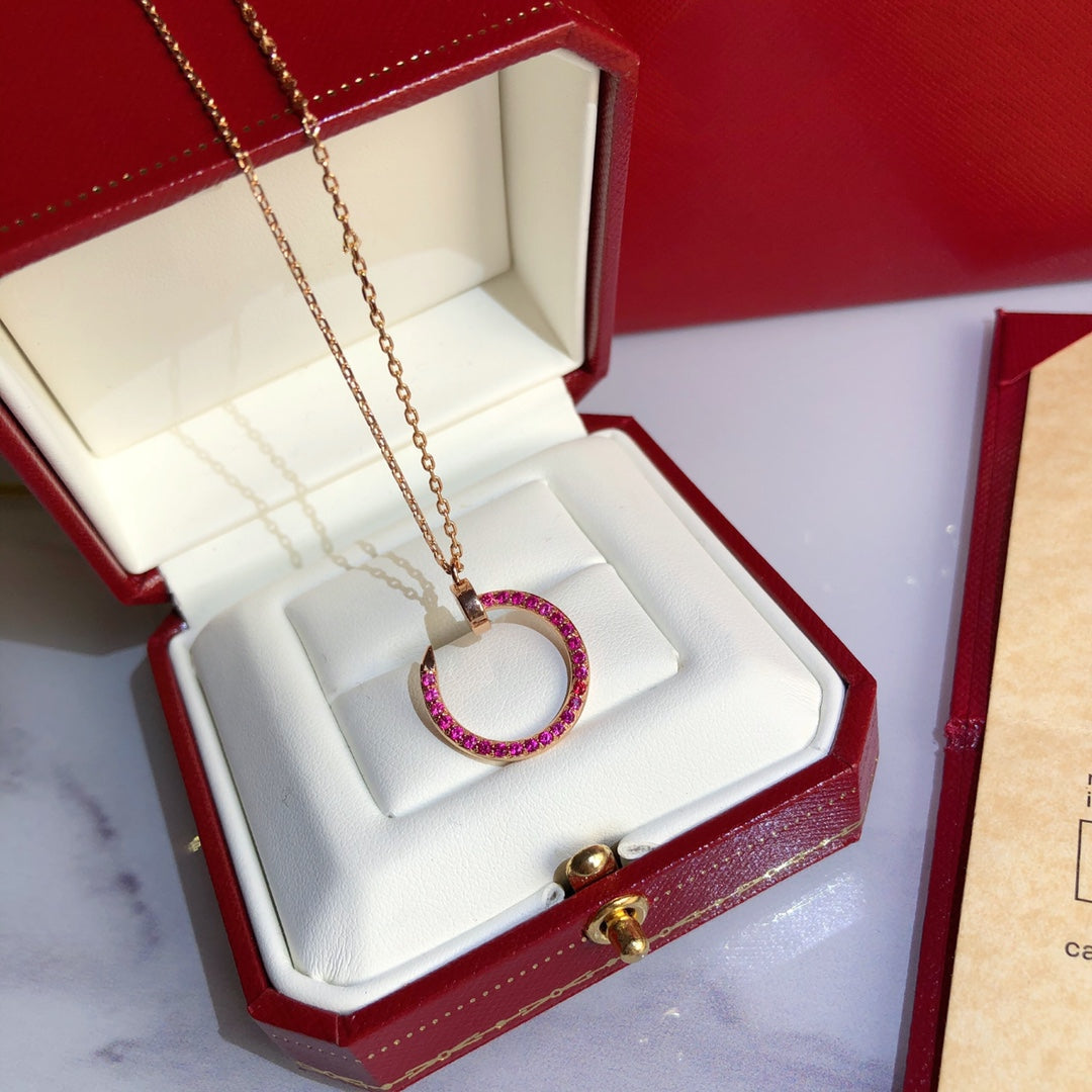 [⭐Glow]JUSTE NECKLACE GOLD RED DIAMONDS