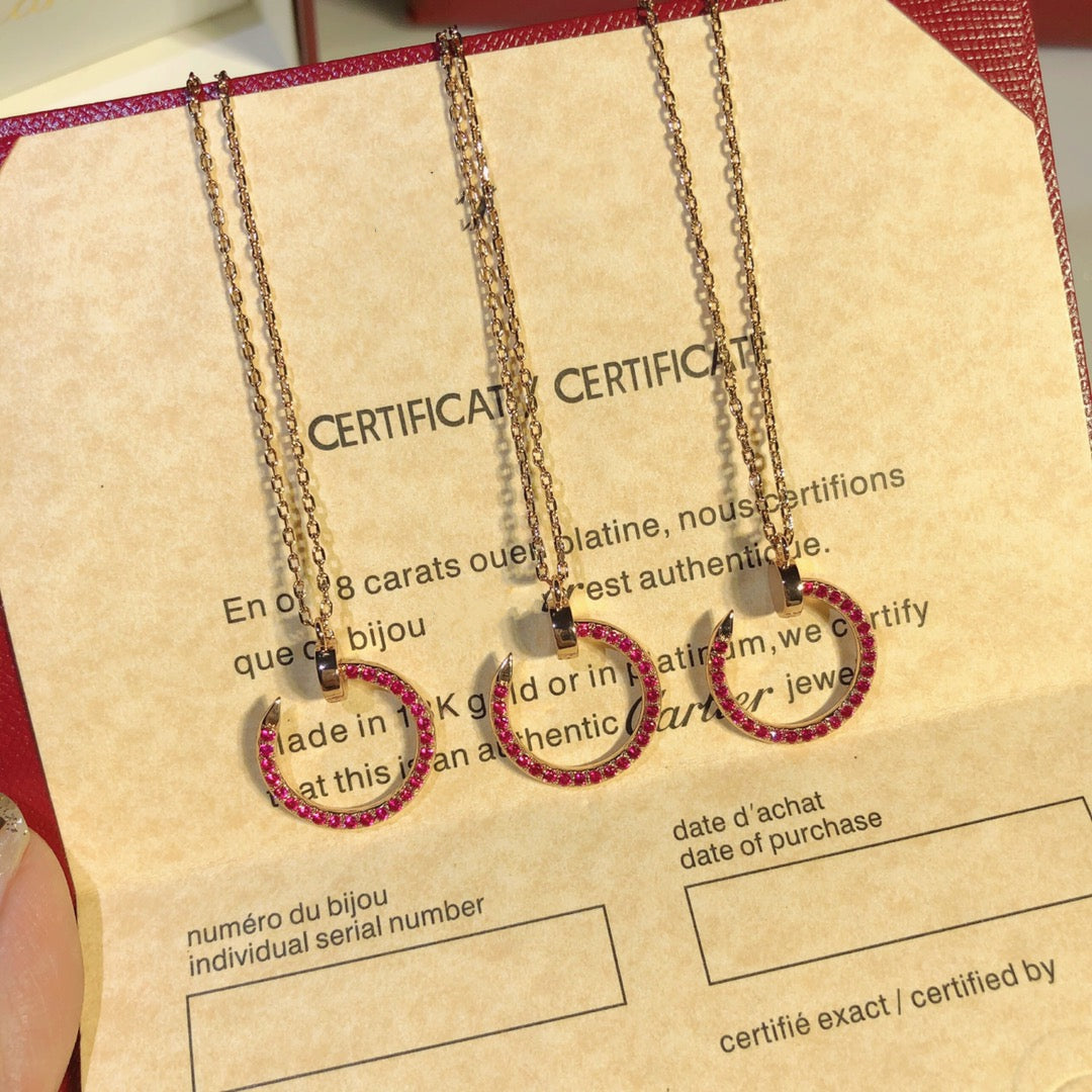 [⭐Glow]JUSTE NECKLACE GOLD RED DIAMONDS