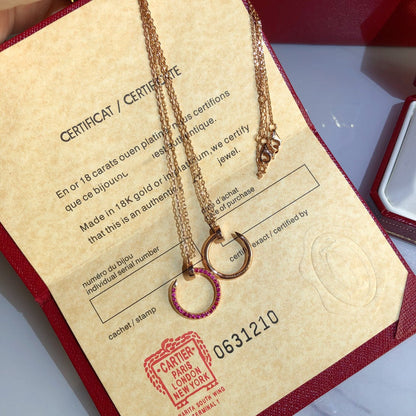 [⭐Glow]JUSTE NECKLACE GOLD RED DIAMONDS