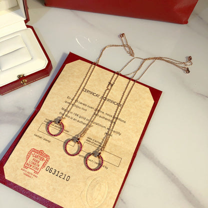 [⭐Glow]JUSTE NECKLACE GOLD RED DIAMONDS