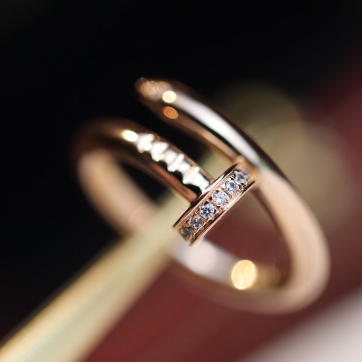 [⭐Glow]JUSTE RING 2.65MM PINK GOLD DIAMOND