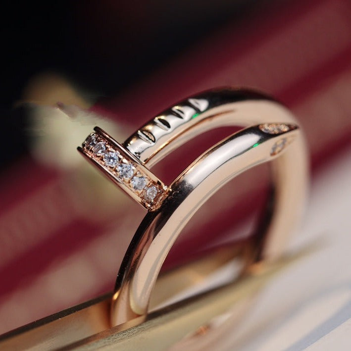 [⭐Glow]JUSTE RING 2.65MM PINK GOLD DIAMOND