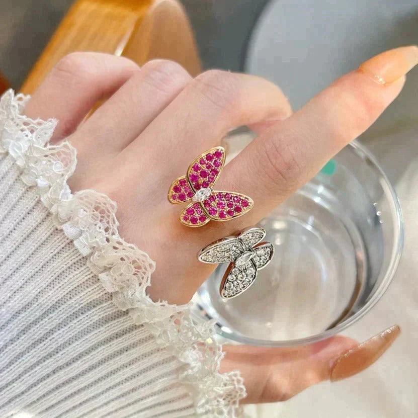 [⭐Glow]TWIN BUTTERFLY DIAMOND RING