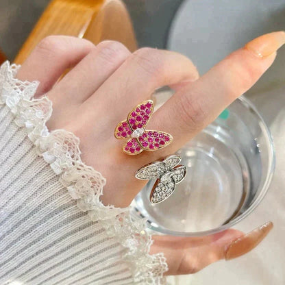 [⭐Glow]TWIN BUTTERFLY DIAMOND RING