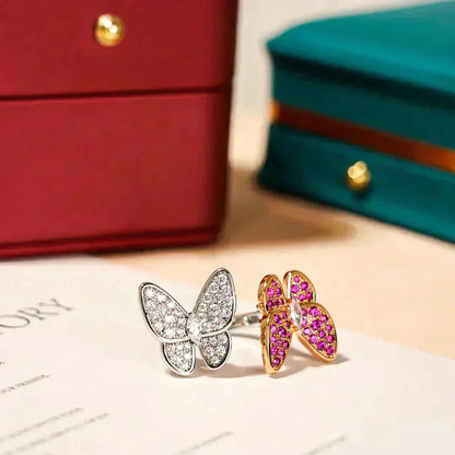 [⭐Glow]TWIN BUTTERFLY DIAMOND RING