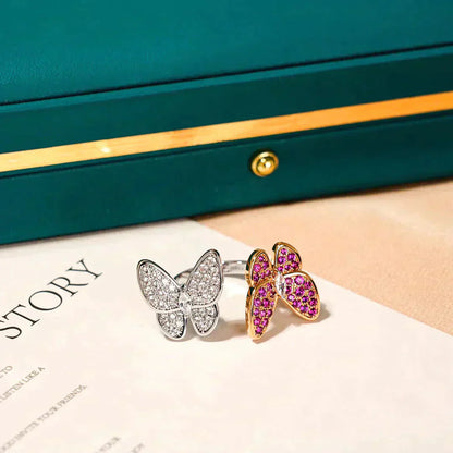 [⭐Glow]TWIN BUTTERFLY DIAMOND RING
