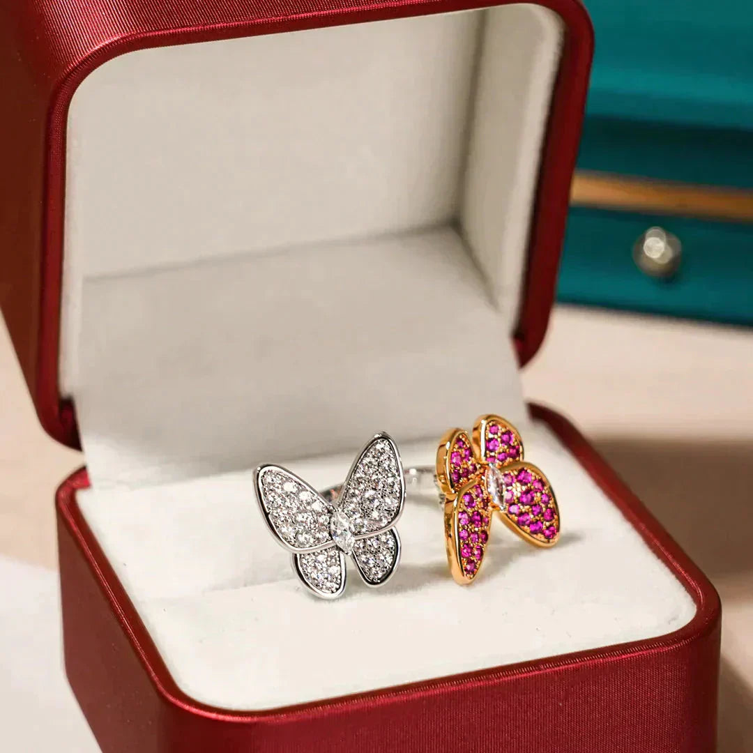 [⭐Glow]TWIN BUTTERFLY DIAMOND RING