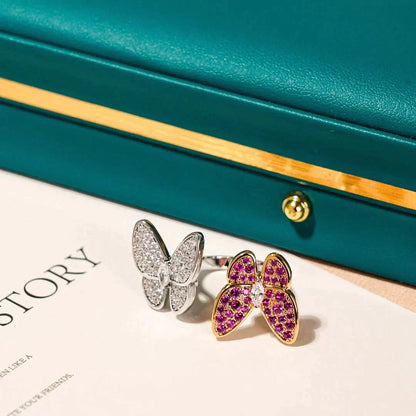 [⭐Glow]TWIN BUTTERFLY DIAMOND RING