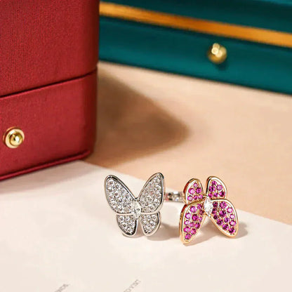 [⭐Glow]TWIN BUTTERFLY DIAMOND RING