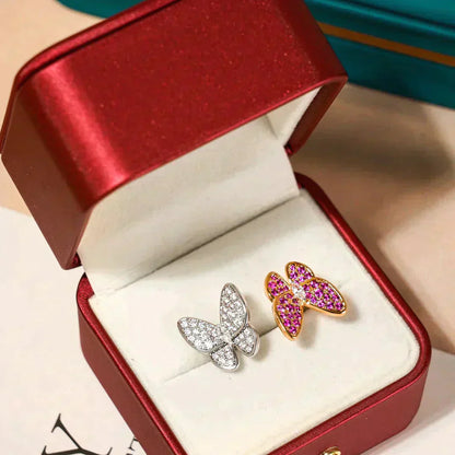 [⭐Glow]TWIN BUTTERFLY DIAMOND RING