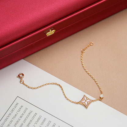 [⭐Glow]STAR 1 DIAMOND PINK GOLD BRACELET
