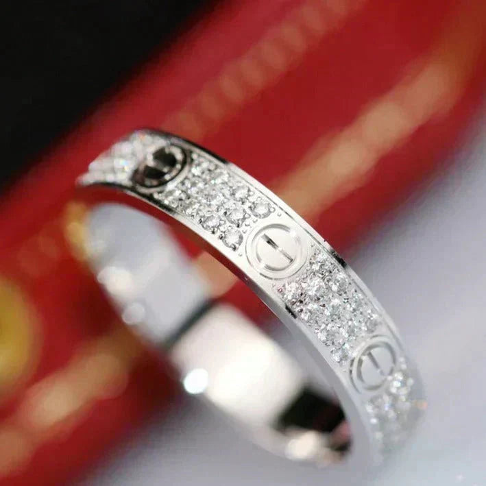 [⭐Glow]LOVE RING 3.6MM DIAMOND PAVED