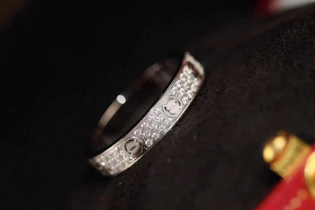 [⭐Glow]LOVE RING 3.6MM DIAMOND PAVED