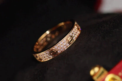 [⭐Glow]LOVE RING 3.6MM DIAMOND PAVED
