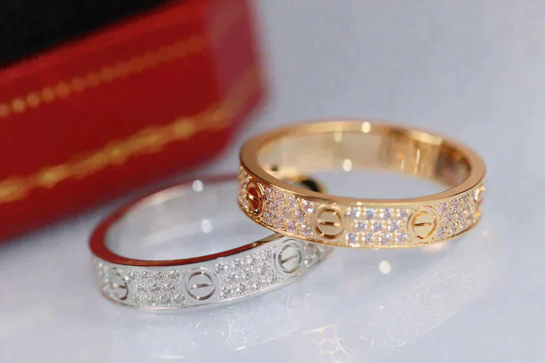 [⭐Glow]LOVE RING 3.6MM DIAMOND PAVED