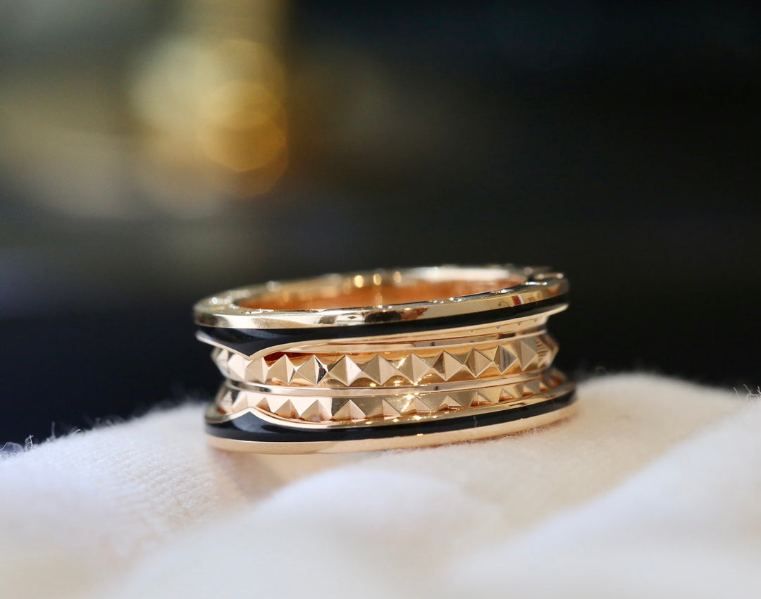 [⭐Glow]ZERO 1 PINK GOLD BLACK CERAMIC RING