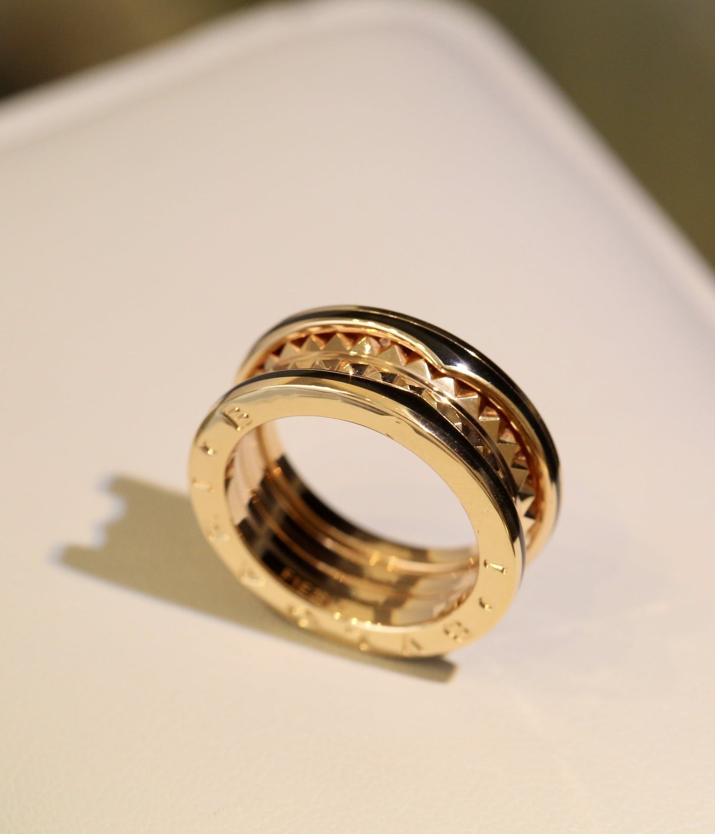 [⭐Glow]ZERO 1 PINK GOLD BLACK CERAMIC RING