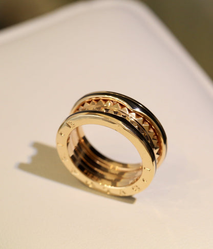 [⭐Glow]ZERO 1 PINK GOLD BLACK CERAMIC RING
