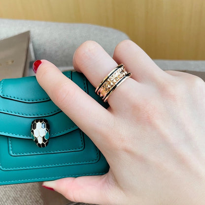 [⭐Glow]ZERO 1 PINK GOLD BLACK CERAMIC RING
