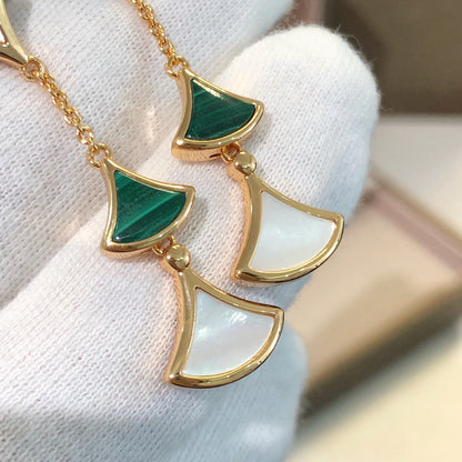 [⭐Glow]DREAM EARRINGS 3 MOTIFS MALACHITE MOP PINK GOLD
