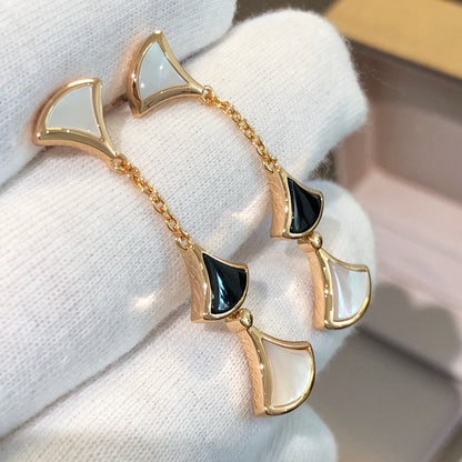 [⭐Glow]DREAM EARRINGS 3 MOTIFS ONYX MOP PINK GOLD