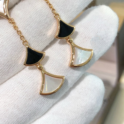 [⭐Glow]DREAM EARRINGS 3 MOTIFS ONYX MOP PINK GOLD