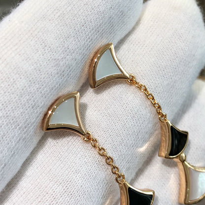 [⭐Glow]DREAM EARRINGS 3 MOTIFS ONYX MOP PINK GOLD