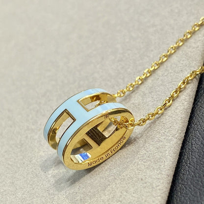 [⭐Glow]POP H LIGHT BLUE NECKLACE