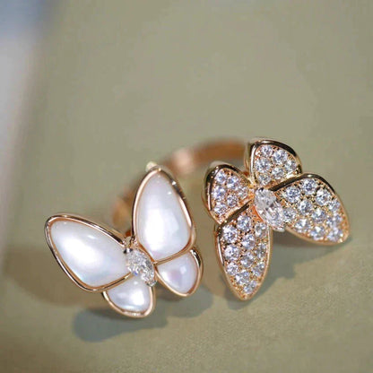 [⭐Glow]TWIN BUTTERFLY DIAMOND MOP RING