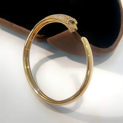 [⭐Glow]PANTHERE GOLD DIAMOND OPEN BRACELET