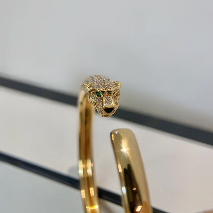 [⭐Glow]PANTHERE GOLD DIAMOND OPEN BRACELET
