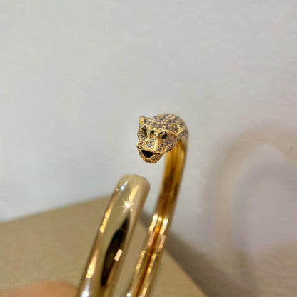 [⭐Glow]PANTHERE GOLD DIAMOND OPEN BRACELET