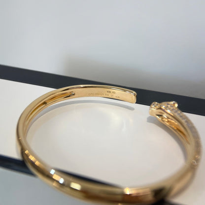 [⭐Glow]PANTHERE GOLD DIAMOND OPEN BRACELET
