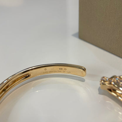 [⭐Glow]PANTHERE GOLD DIAMOND OPEN BRACELET