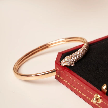 [⭐Glow]PANTHERE ROSE GOLD DIAMOND OPEN BRACELET