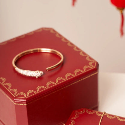 [⭐Glow]PANTHERE ROSE GOLD DIAMOND OPEN BRACELET