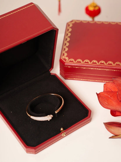 [⭐Glow]PANTHERE ROSE GOLD DIAMOND OPEN BRACELET