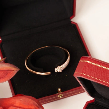 [⭐Glow]PANTHERE ROSE GOLD DIAMOND OPEN BRACELET