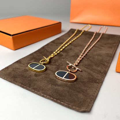 [⭐Glow]CHAINE VERSO BLACK CERAMIC NECKLACE
